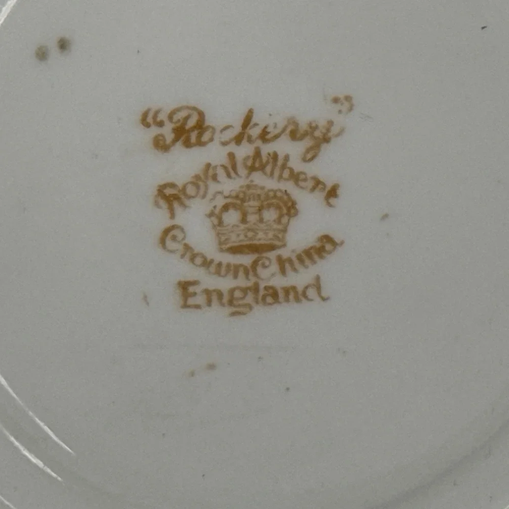 Vintage Royal Albert Crown China Rockery Teacup and Saucer Set 1930s England